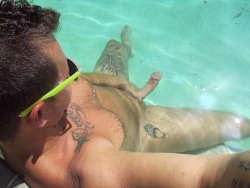 hairyexhibitionist:  Being naked in someone else’s pool always