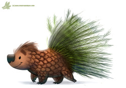 cryptid-creations:  Daily Paint #1112. Porcu-Pine by Cryptid-Creations