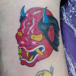 Japanese demon head for Pat. Sat like a rock as usual.  Brought