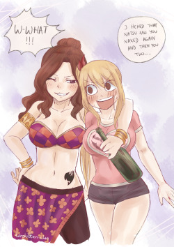 karokitten-chan:   Gossip time with Cana and Lucy ;)  