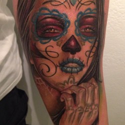 tatubaby:  Second session on this day of the dead girl. About