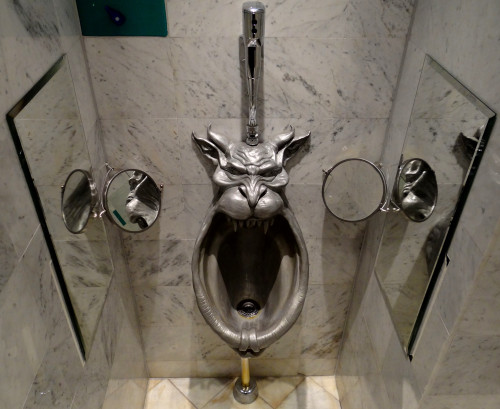 Mirrors?! How … classy (urinal in Oslo, Norway)