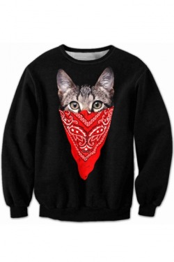 linmymind: Hot-selling Sweatshirts Pick  Mask Cat  //  Galaxy