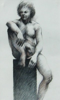 Scott McKowen (Canadian, 20th-21st Century), Seated Male Nude,