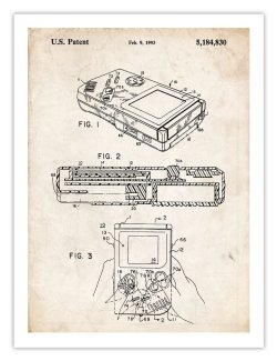 gamefreaksnz:     Nintendo Gameboy Handheld 1993 Patent Art Print