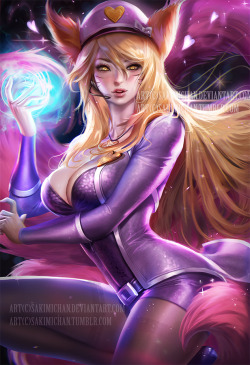 sakimichan:  Popstar Ahri, one of my fav ahri skins !!voted up