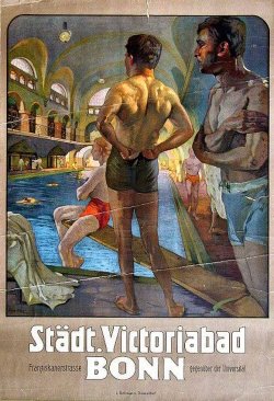 Hohenstein: poster advertising the Municipal Baths in Bonn.