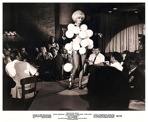 Joanne Woodward is featured in a publicity still from the 1963 film: ‘The Stripper’.. Directed by Franklin J. Schaffner, the film also featured legendary dancer Gypsy Rose Lee in the role of “Madame Olga”..