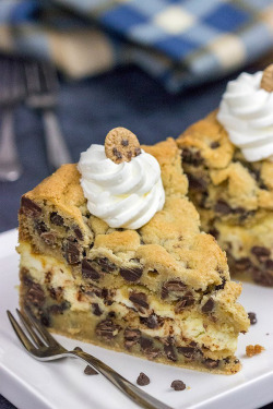 daily-deliciousness:  Chocolate chip cookie cheesecake