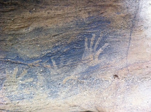 Went hiking yesterday and found a cool cave with aboriginal handprints   Wollombi, Australia