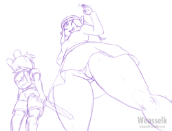 weasselk:Finn and Canyon. giant woman~ < |D’‘‘‘‘