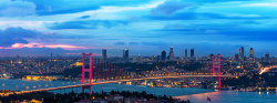 The Bosphorus Bridge. Connecting the European and Asian sides of Istanbul
