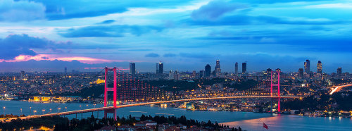 The Bosphorus Bridge. Connecting the European and Asian sides of Istanbul