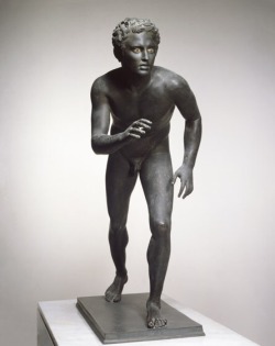 observelb:  Boy Runner. 100 BC - AD 79; bronze, bone, and stone.