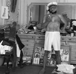 loverofbeauty: Pablo Picasso as Popeye, photo by André Villers,