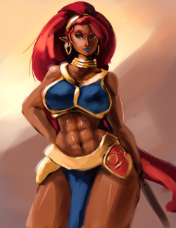 musclegirlart:  breath of the wild gerudo by   CheckerBoardAZN