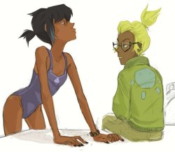 buroques:  been a while! here’s some human au lapis and peridot