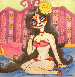 La Muerte   =3 I had to draw her in sexy outfit because…why