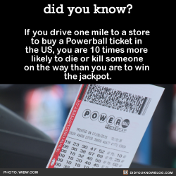did-you-kno:  If you drive one mile to a store to buy a Powerball