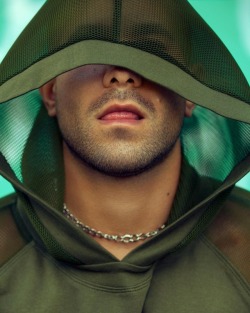 exterface:  Introducing our Military Green Mesh Crop Hooded Sweater
