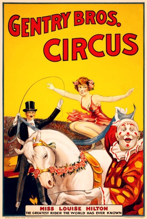 blondebrainpower:The Gentry Brothers Circus was formed by four