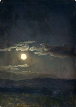 dappledwithshadow:Albert Bierstadt - Cloudy Study, Moonlight