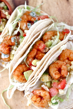 do-not-touch-my-food:  Shrimp Tacos with Avocado Corn Salsa and