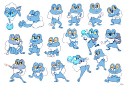 bluekomadori: Some frog pokemon + Lombre :)