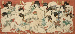 shungagallerycom: ‘Man making love to 13 women’ (c.1840).