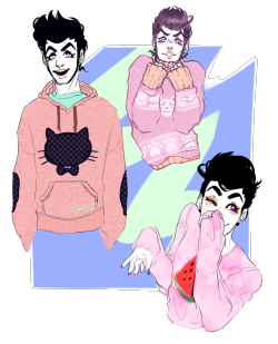 ghosting-stars:  Been drawing a lot of Pink Sweater Josukes Lately!