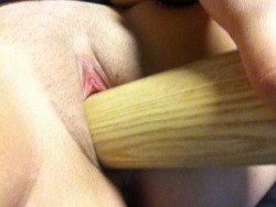 some6911:  I love fucking my bat, always hard and filling stretches