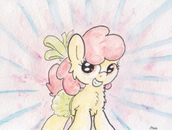 slightlyshade:  Apple Bloom dresses in green today!  D'aww~!