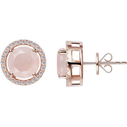 pinksizter:  h.azeem London Royal Rose Gold Rose Quartz Stud