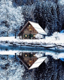 walletsandwhiskey:  & @rusticroamer . This cabin in the lake