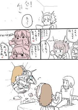 highlandvalley:  Twitter / kireina_mochi: 陸奥と長門『壁ドン』http://t