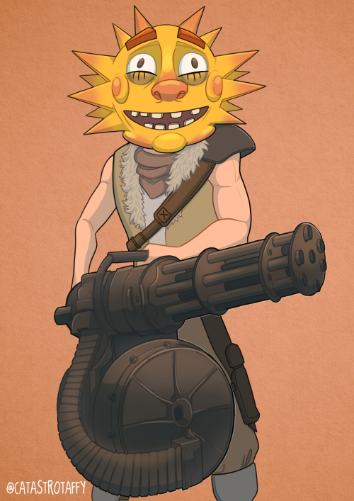 catastrotaffy:Sun’s out, Gun’s out! I hate drawing miniguns