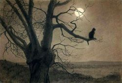 womeninarthistory:Cat in the Moonlight, c. 1900, Theophile-Alexandre