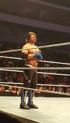 lasskickingwithstyle:  AJ Styles holding a stuffed deer. Your