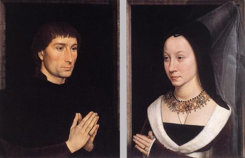 artist-memling:  Tommaso Portinari and his Wife, 1470, Hans MemlingMedium: