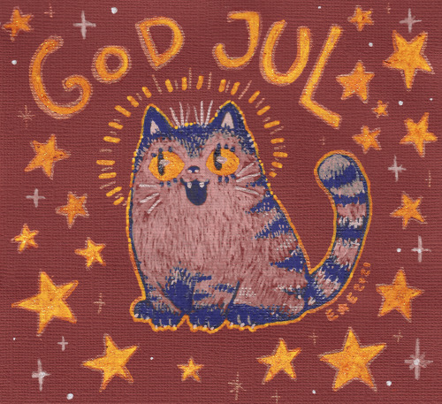 eliasericson:   christmas card i made! (“god jul” means “merry