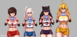 aestheticc-meme:  aestheticc-meme:  Team RWBY gym clothes. Forgot