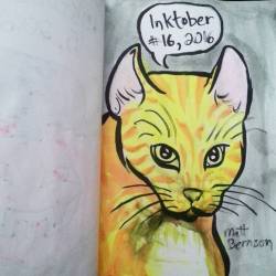 Inktober #16. Kitty because meow. #cat #inktober #art #drawing