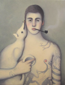 James Mortimer - Tattooed boy with a dog