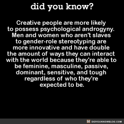 did-you-kno:  Creative people are more likely  to possess psychological