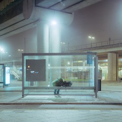 sickpage:  Kaspar Bosserswaiting for the bus, 2013