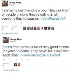 I had a bit of fun in the #VeryRealisticYA hashtag. Guess how