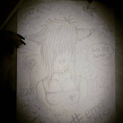 Sometimes i draw and i suck at it :( #emo #emogirl #emocat #emoneko