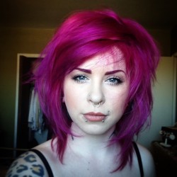 megan-suicide:Very rarely do I ever straighten my hair. #pinkhair