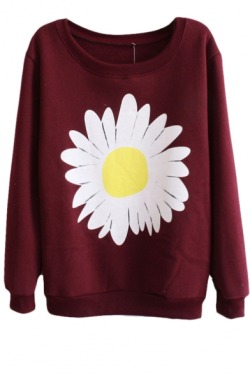 superunadulteratedtigerstudent: Chic Floral Pattern Tops  Sweatshirt