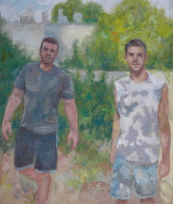 ydrorh: Asaf and David, 2019, Oil on canvas, 140x120 cm www.yisraeldrorhemed.com